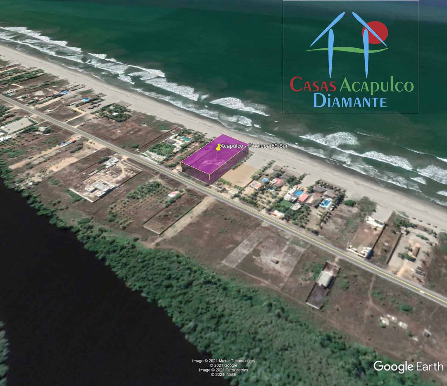 Terreno Barra Vieja Pinotepa 59 Sur - Vista aérea 3